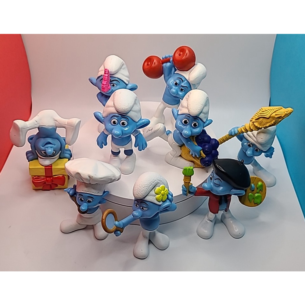 Lot of 9 2011 Peyo Smurfs Figures McDonald's Happy Meal Toys 3 Inches